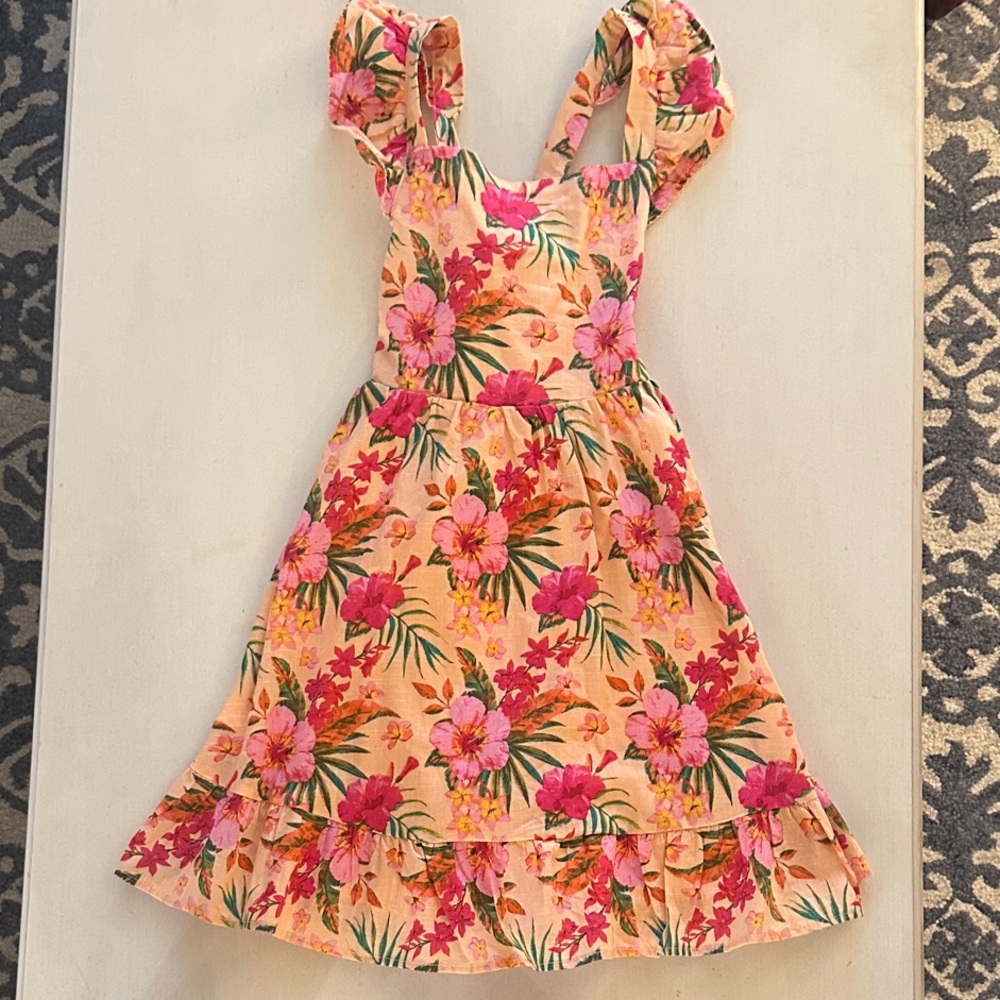 Haute Hippie Kids Floral Dress in Pink and Orange